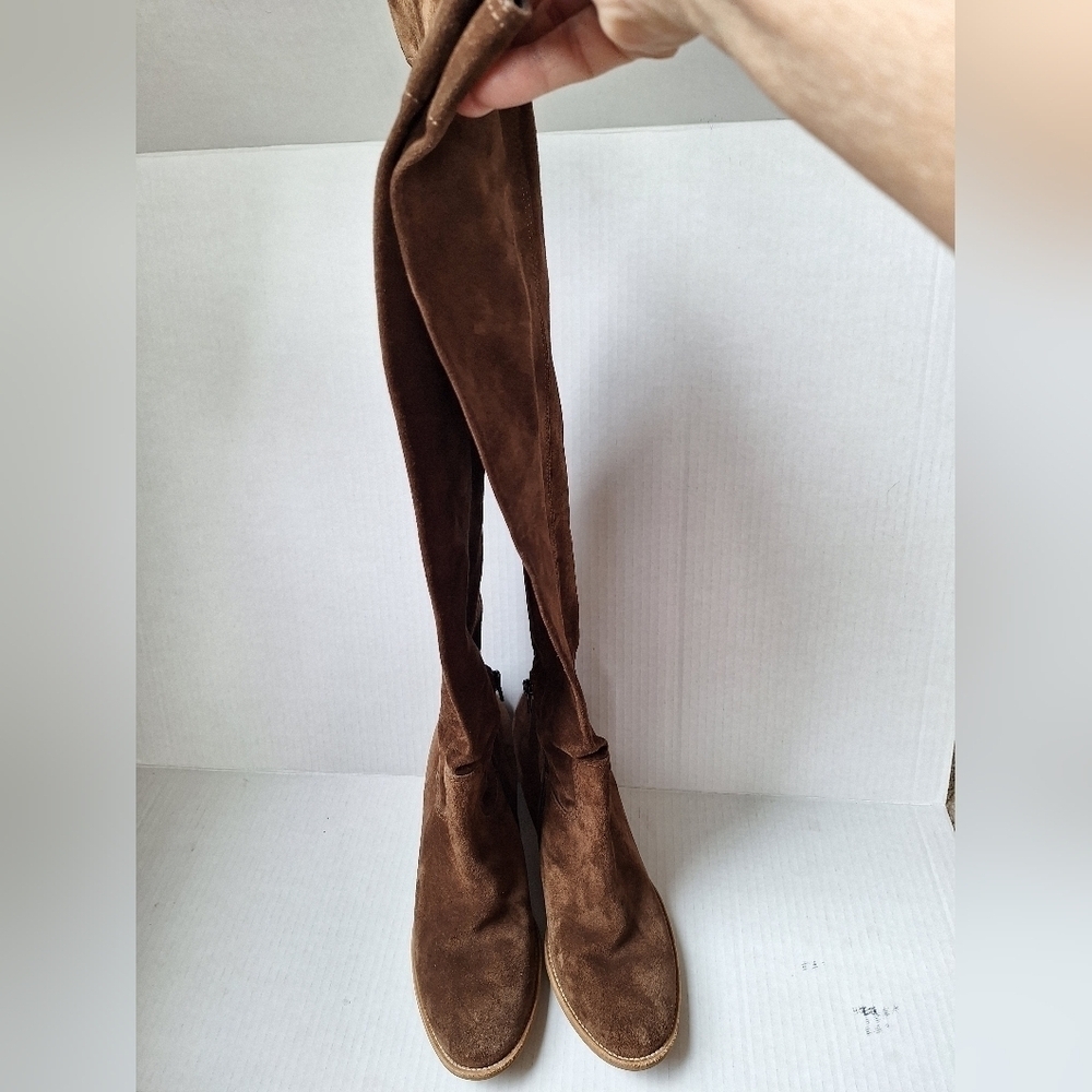 Paul Green Munchen Dazzle Brown Suede Over The Knee Womens Heeled Boots Size 7 - Picture 8 of 9